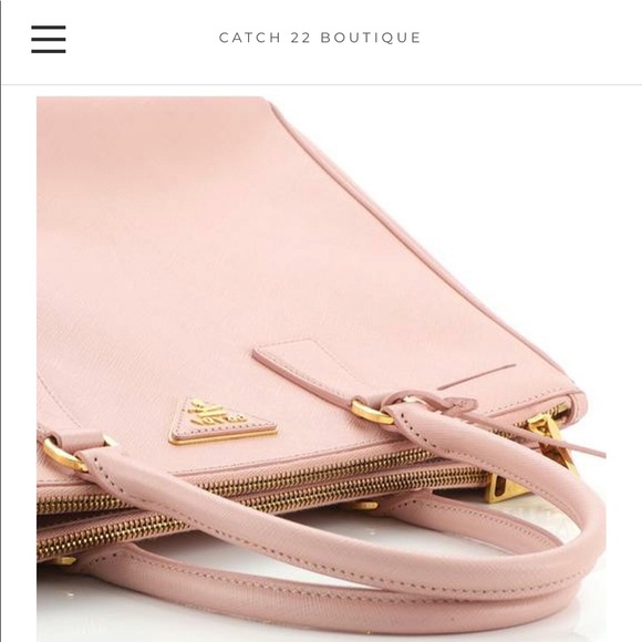 Prada Pink Saffiano Lux  Large Double Zip Tote - Picture 7 of 12